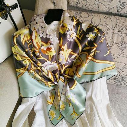 100% Pure Mulberry Silk Square Scarf Headscarf..