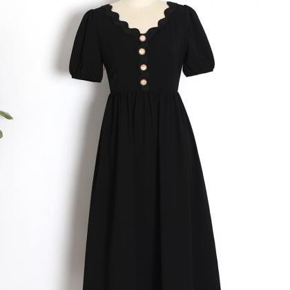 Hepburn Style Vintage Dress Summer Short Sleeve..
